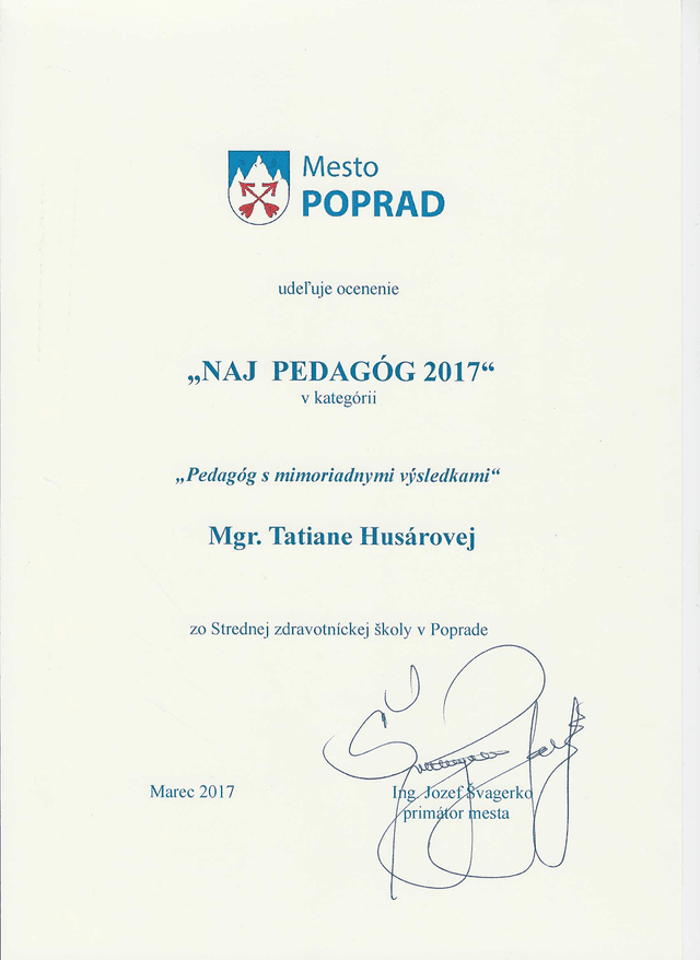 Pedagóg s mimoriadnými výsledkami